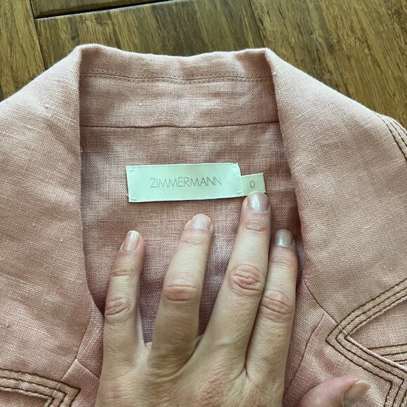 Zimmermann Moonshine cuffed jumpsuit in pink linen - Picture 3 of 4